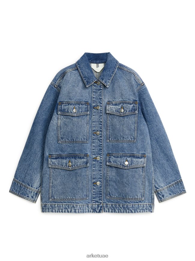 ملابس عبد اللطيف ARKET نحيف سترة من الدنيم غسلها باللون الأزرق BXB848451