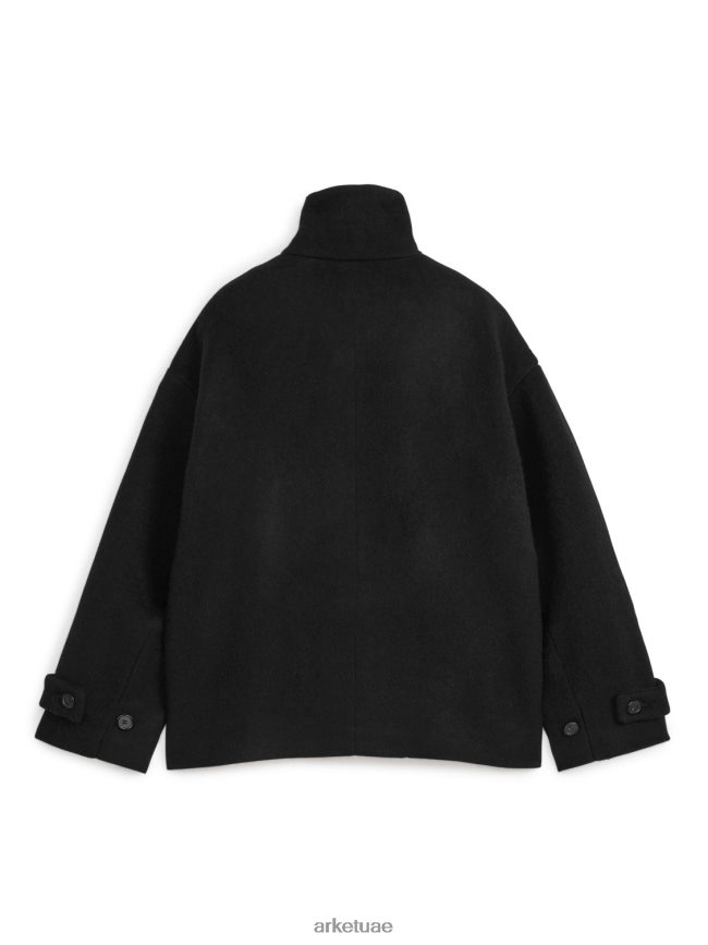 ملابس عبد اللطيف ARKET نحيف سترة من مزيج الصوف أسود BXB848479