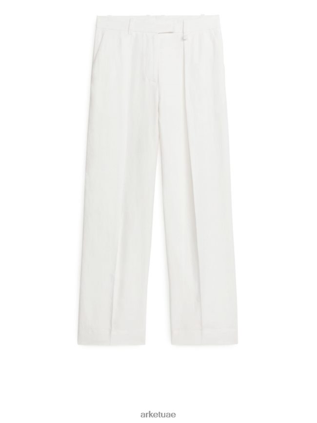 ملابس عبد اللطيف ARKET نحيف سراويل الكتان أبيض BXB848189