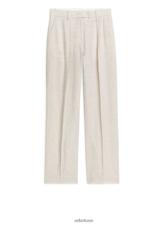 ملابس عبد اللطيف ARKET نحيف سراويل الكتان البيج الفاتح BXB848177