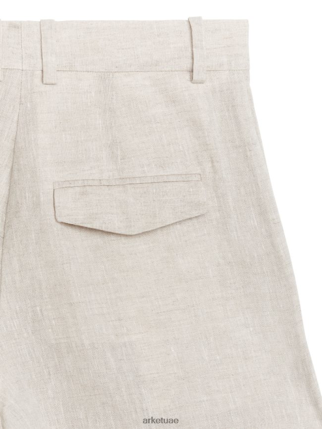 ملابس عبد اللطيف ARKET نحيف سراويل الكتان البيج الفاتح BXB848177