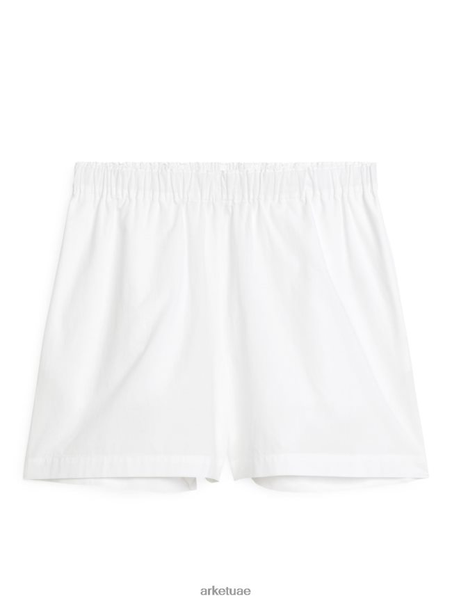 ملابس عبد اللطيف ARKET نحيف شورت قطني سهل الارتداء أبيض BXB848185