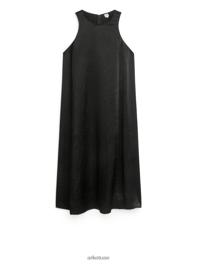 ملابس عبد اللطيف ARKET نحيف فستان الساتان أسود BXB84878