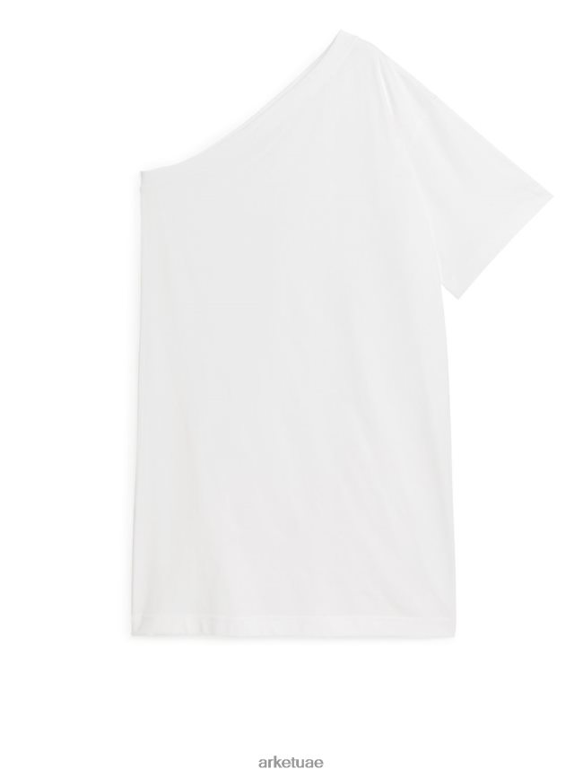 ملابس عبد اللطيف ARKET نحيف فستان تي شيرت بكتف واحد أبيض BXB84883