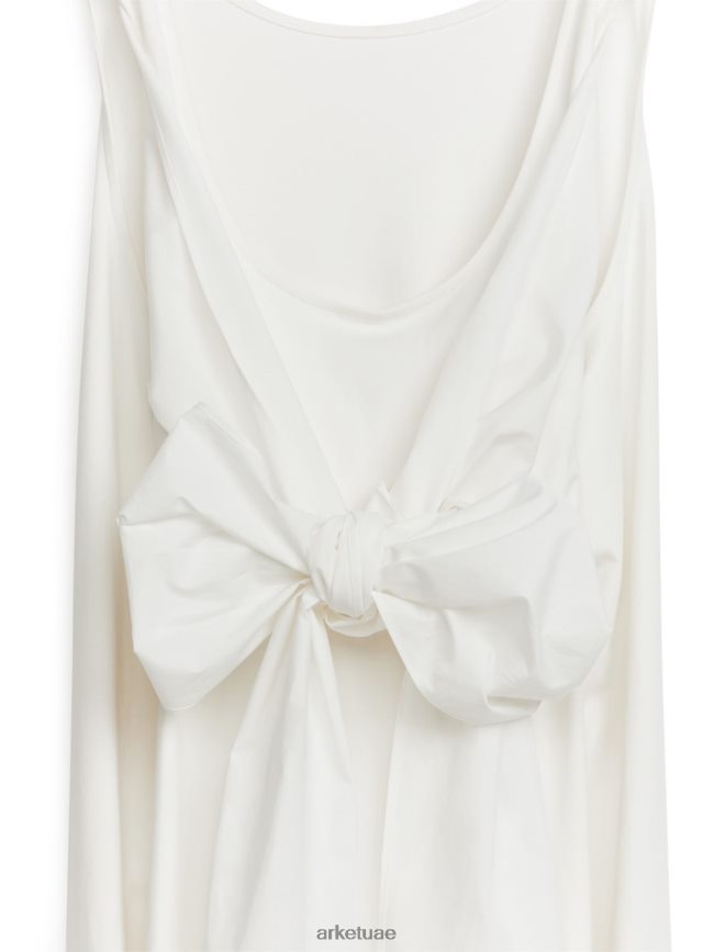 ملابس عبد اللطيف ARKET نحيف فستان جيرسيه بتفاصيل من البوبلين أبيض BXB84870