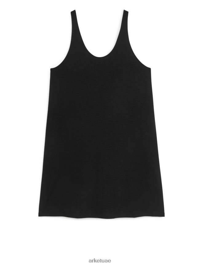 ملابس عبد اللطيف ARKET نحيف فستان دبابة جيرسي أسود BXB84893