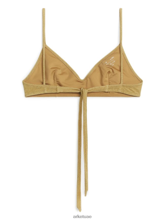 ملابس عبد اللطيف ARKET نحيف قمة بيكيني لامعة ذهب BXB848616