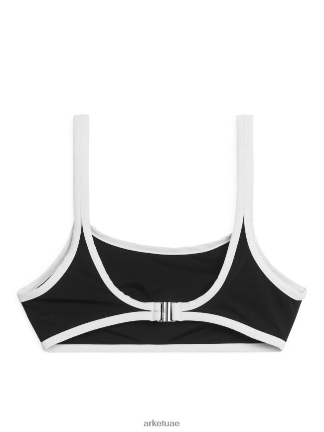 ملابس عبد اللطيف ARKET نحيف قمة بيكيني متباينة أسود/أبيض BXB848608