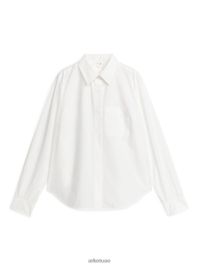 ملابس عبد اللطيف ARKET نحيف قميص البوبلين أبيض BXB84856