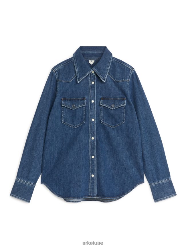 ملابس عبد اللطيف ARKET نحيف قميص الدنيم أزرق BXB84852