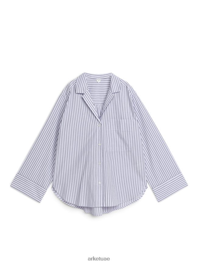 ملابس عبد اللطيف ARKET نحيف قميص بيجامة مريح أبيض أسود BXB848515