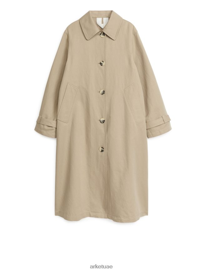 ملابس عبد اللطيف ARKET نحيف معطف من القطن والكتان اللون البيج BXB848456