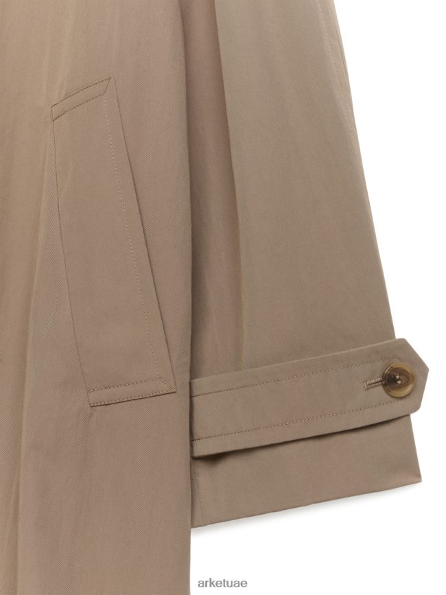 ملابس عبد اللطيف ARKET نحيف معطف من مزيج القطن البيج الداكن BXB848465