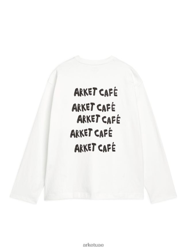 ملابس عبد اللطيف ARKET نحيف مقهى بأكمام طويلة تي شيرت أبيض BXB8481038