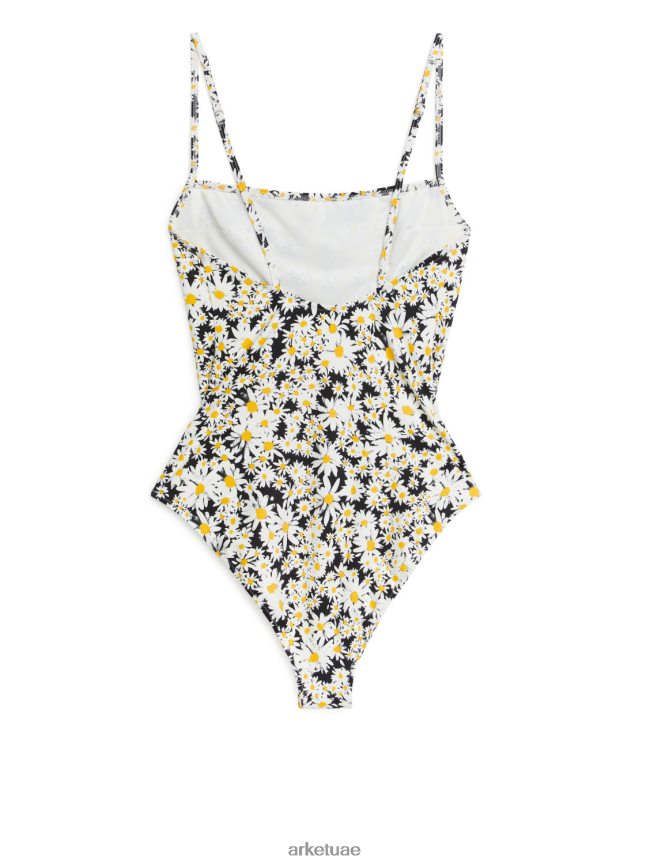 ملابس عبد اللطيف ARKET نحيف ملابس السباحة ذات الرقبة المربعة أزرق / أبيض / أصفر BXB848583