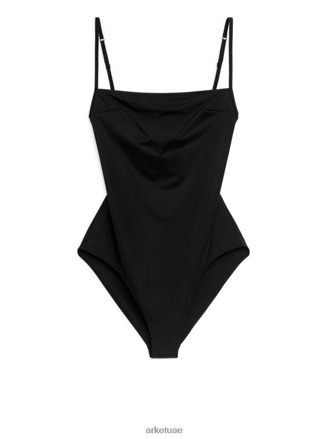 ملابس عبد اللطيف ARKET نحيف ملابس السباحة ذات الرقبة المربعة أسود BXB848591