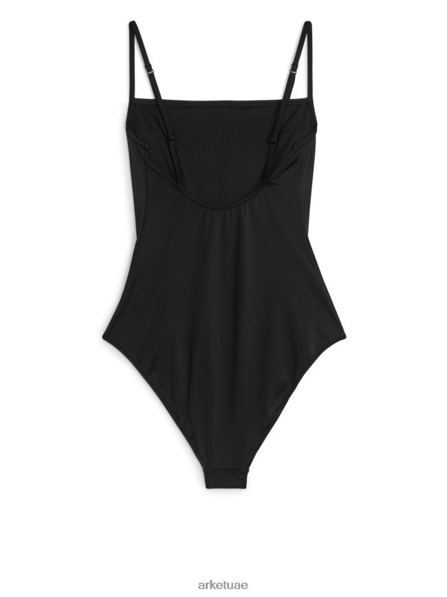 ملابس عبد اللطيف ARKET نحيف ملابس السباحة ذات الرقبة المربعة أسود BXB848591