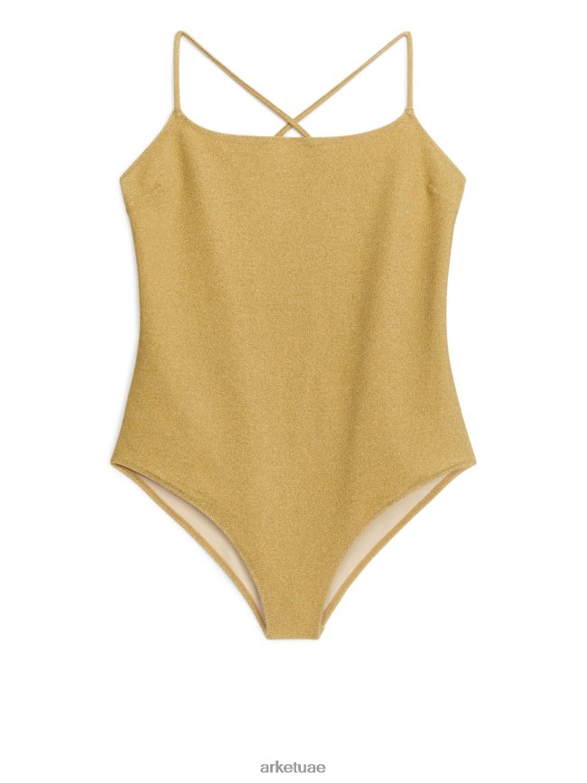 ملابس عبد اللطيف ARKET نحيف ملابس السباحة لامعة ذهب BXB848617