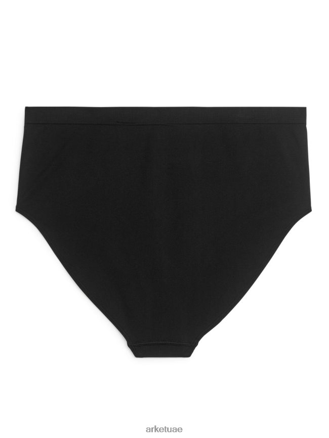 ملابس عبد اللطيف ARKET نحيف ملخصات عالية الخصر سلس أسود BXB848533