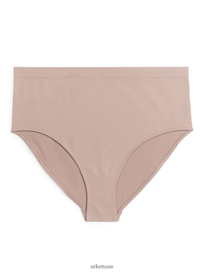 ملابس عبد اللطيف ARKET نحيف ملخصات عالية الخصر سلس اللون البيج BXB848558