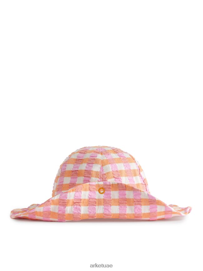 مُكَمِّلات عبد اللطيف ARKET أطفال قبعة الشمس القطنية برتقالي/شيك BXB8481636