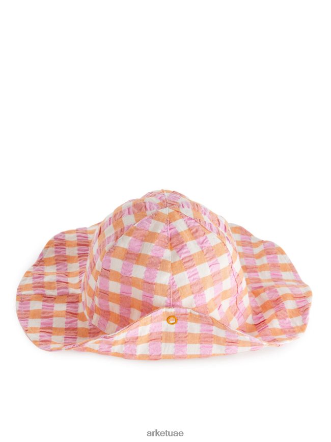 مُكَمِّلات عبد اللطيف ARKET أطفال قبعة الشمس القطنية برتقالي/شيك BXB8481636
