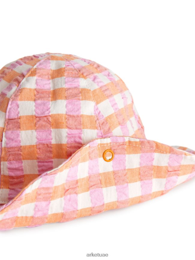 مُكَمِّلات عبد اللطيف ARKET أطفال قبعة الشمس القطنية برتقالي/شيك BXB8481636