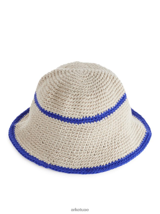 مُكَمِّلات عبد اللطيف ARKET أطفال قبعة الشمس الكروشيه بيج/أزرق BXB8481693