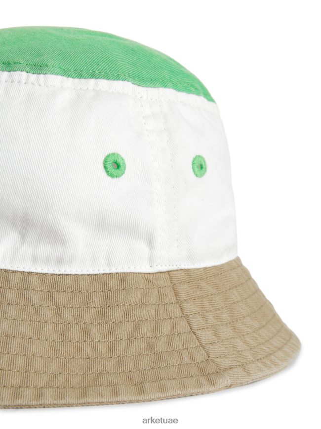 مُكَمِّلات عبد اللطيف ARKET أطفال قبعة دلو متباينة الألوان أخضر/أبيض/بيج BXB8481630