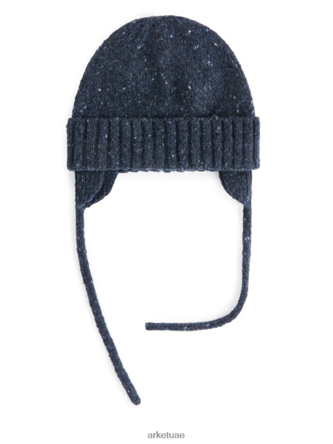 مُكَمِّلات عبد اللطيف ARKET أطفال قبعة صغيرة من الصوف بغطاء للأذن من neps أزرق غامق BXB8481777