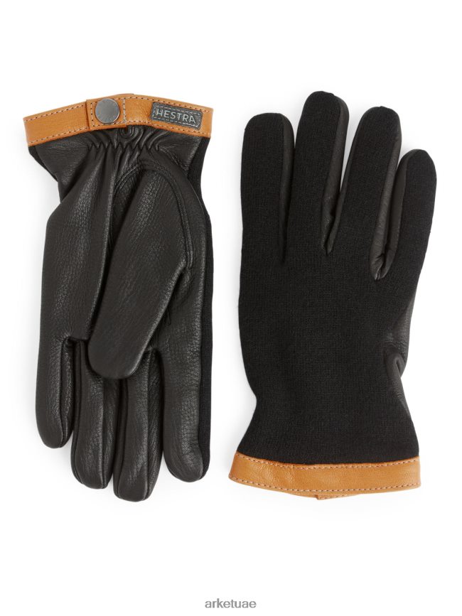 مُكَمِّلات عبد اللطيف ARKET رجال قفازات التريكو من صوف الأيل هيسترا أسود/بيج BXB8481323