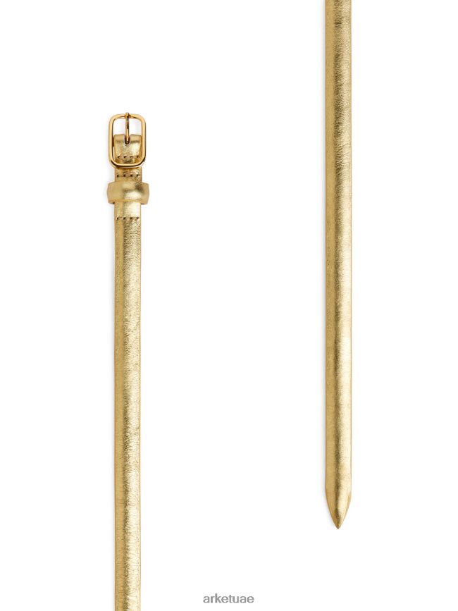 مُكَمِّلات عبد اللطيف ARKET نحيف حزام جلد نحيف ذهبي BXB848827