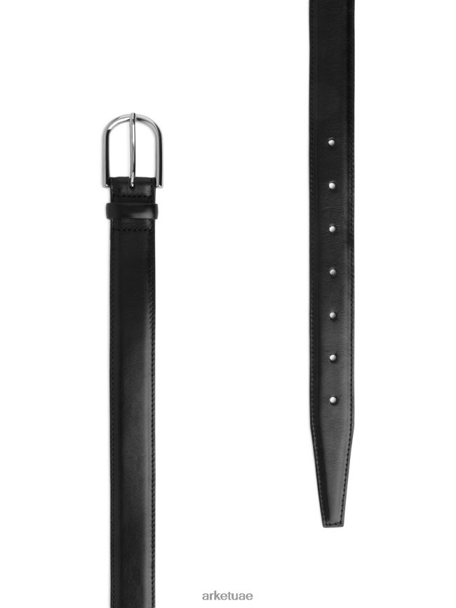 مُكَمِّلات عبد اللطيف ARKET نحيف حزام من الجلد أسود BXB848836