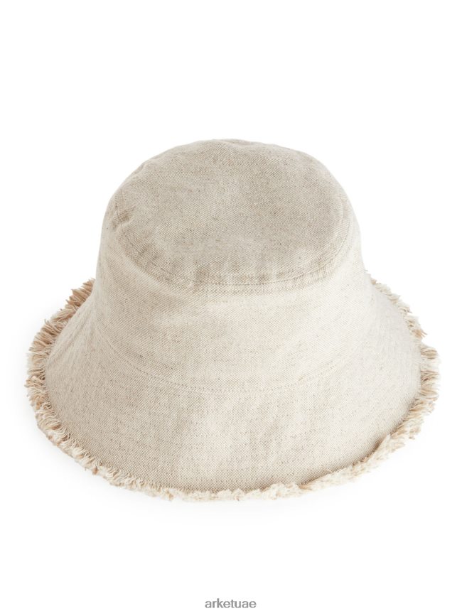 مُكَمِّلات عبد اللطيف ARKET نحيف قبعة دلو من مزيج الكتان اللون البيج BXB848635