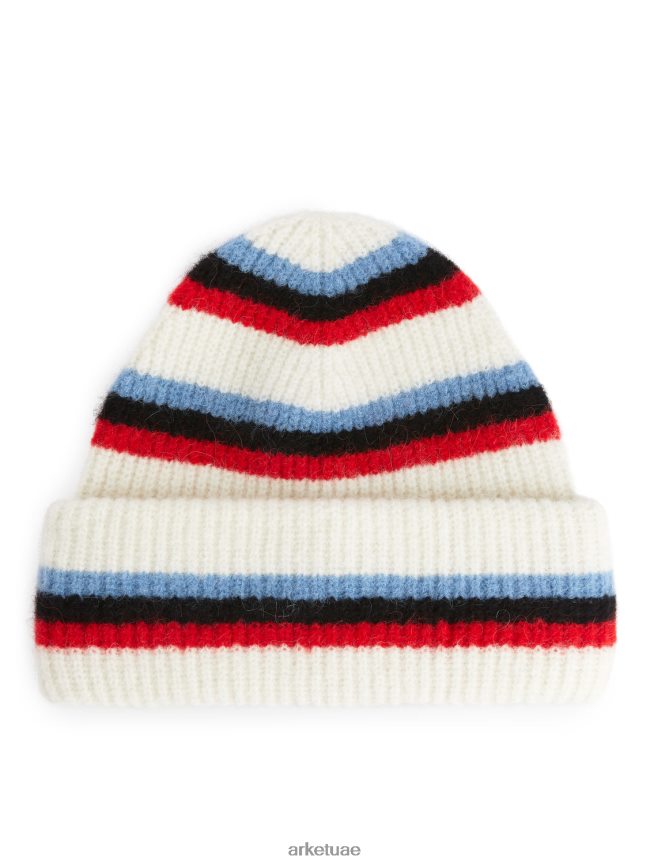 مُكَمِّلات عبد اللطيف ARKET نحيف قبعة صغيرة من الألبكة ميرينو مزدوجة الطي أبيض / أحمر / أزرق / أسود BXB848882