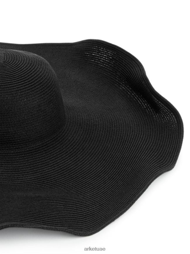 مُكَمِّلات عبد اللطيف ARKET نحيف قبعة من القش ذات حافة واسعة أسود BXB848823