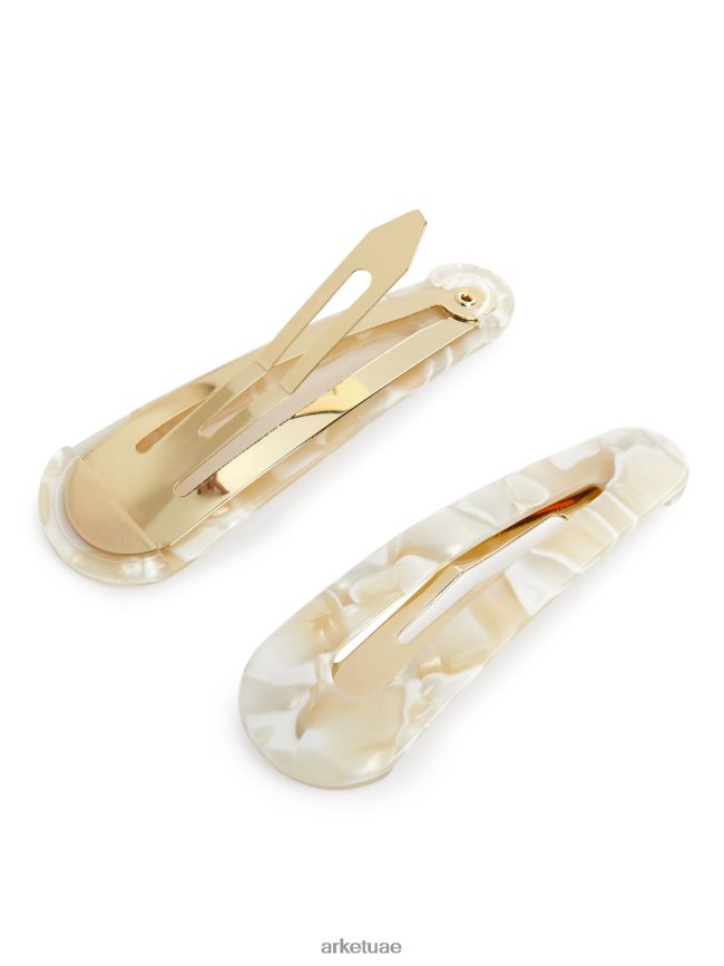 مُكَمِّلات عبد اللطيف ARKET نحيف مجموعة مشابك شعر مكونة من 2 لؤلؤة بيضاء BXB848853