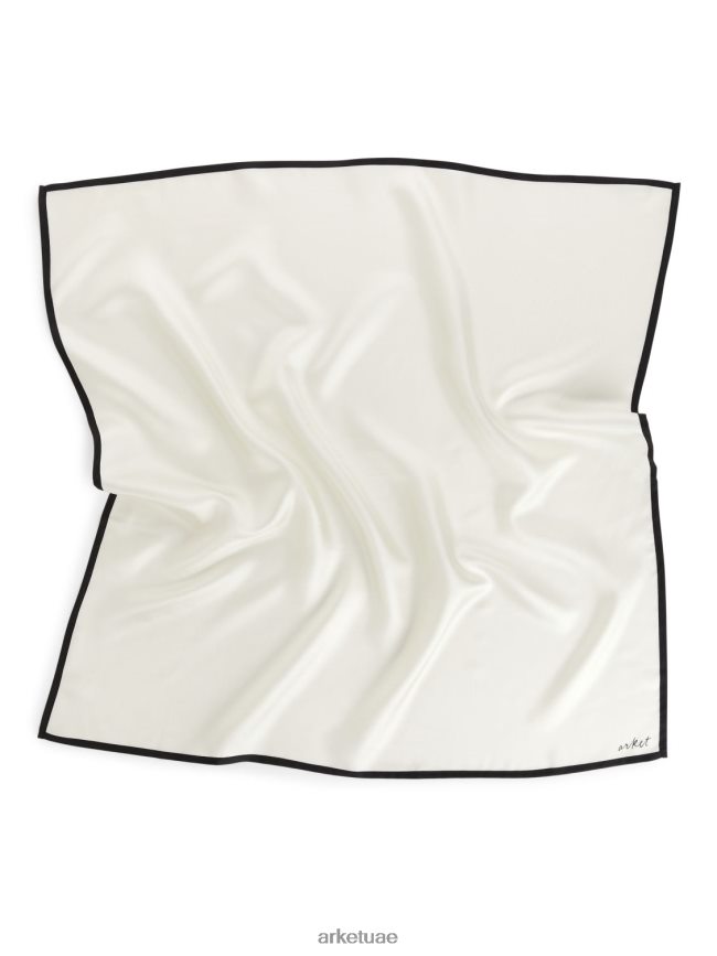 مُكَمِّلات عبد اللطيف ARKET نحيف وشاح حرير أوف وايت / أسود BXB848841